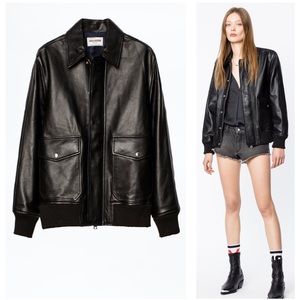 Zadig & Voltaire Kaia Oversized Leather Jacket